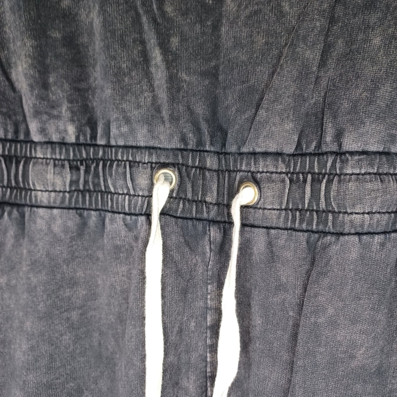 Lane 201 Faded Black Off The Shoulder Jumpsuit with Drawstring - Picture 9 of 14